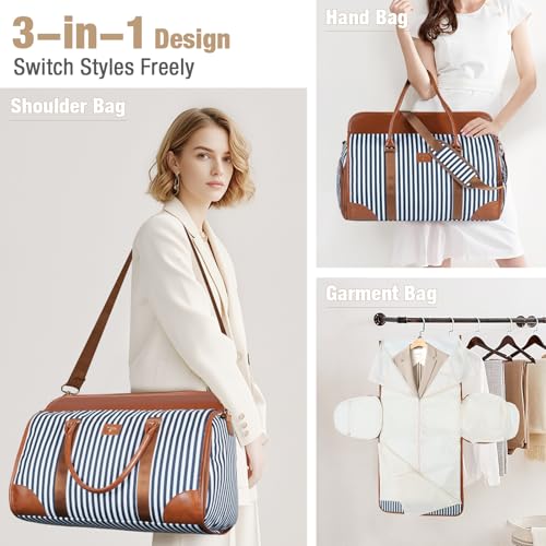 Tonyeee Convertible Garment Duffel Bags for Travel, Carry On Garment Bag with Shoe Compartment
