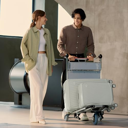 OIWAS Luggage Sets 2 Piece, Hardshell Luggage Sets with Spinner Wheels, TSA Lock, Waterproof Compartment, Lightweight Suitcase Sets for Long Vacation (White