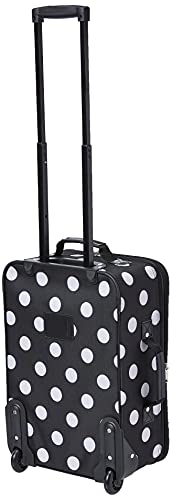 Rockland Fashion Softside Upright Luggage Set,Expandable, Telescopic Handle, Wheel, Black Dot