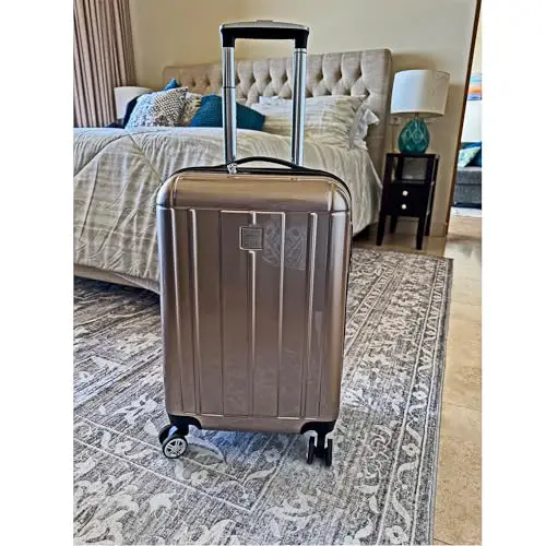 World Traveler Contour Hardside Expandable Spinner Luggage, Champagne