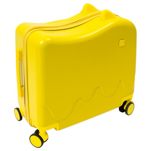 Kids Ride-On Rolling Suitcase, Carry on Suitcase for Travel, Rolling Luggage with Spinner Wheels, Carry Trolley with Password Lock