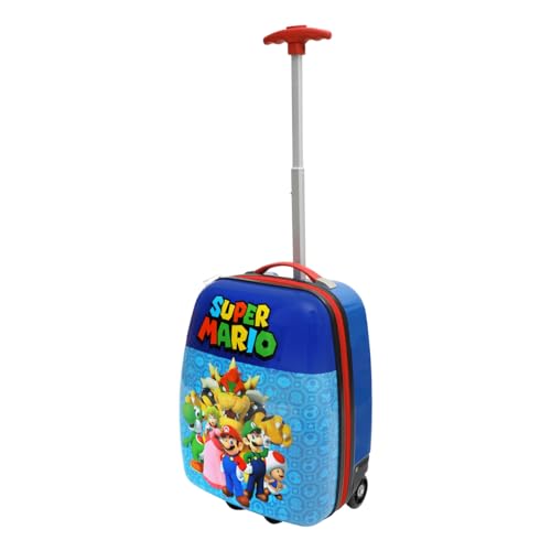 Bioworld Super Mario 16.5-Inch ABS Youth Carry-on Luggage with Trolley Handle