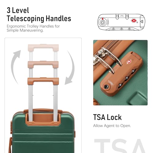 LONG VACATION Luggage Set 6 Piece Suitcase with Spinner Wheels, ABS+PC Hardshell Luggage with TSA Lock & YKK Zipper