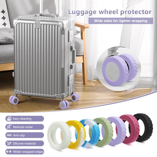 UMUST 8Pcs Luggage Wheel Covers,Silicone Cover for 2
