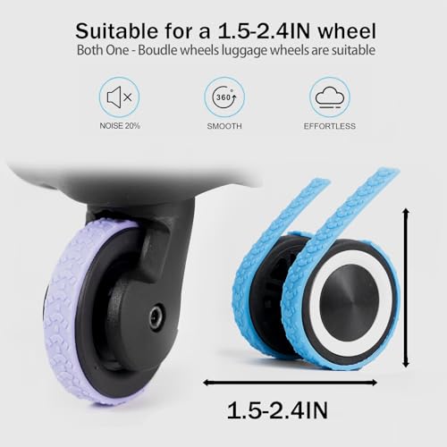 sfrvkly 8 pack Luggage Wheel Covers,Adhesive Silicone Silent luggage wheel suitcase wheel covers protector covers Cover for Carry-on Luggage 2