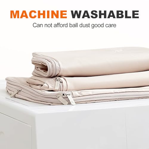 Space Saving Hanging Garment Bag with Self Compression Zipper, Space Saver Closet Organizers,Dust Cover Clothes Bags for Down Coat (Transparent, XL)