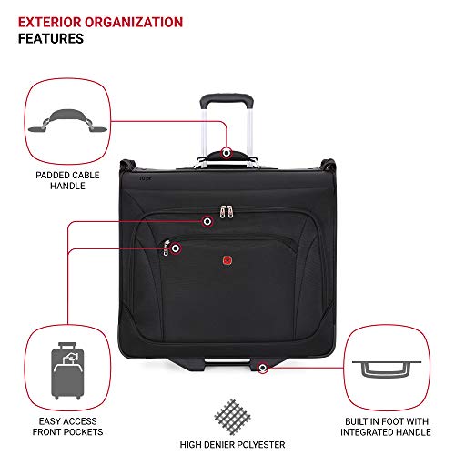 SwissGear 7895 Premium Rolling Garment Bag, Black