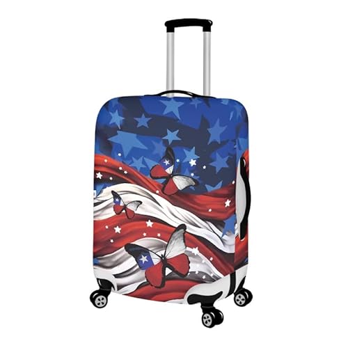 Howilath Travel Luggage Cover American Flag Butterfly Pattern Suitable for 30
