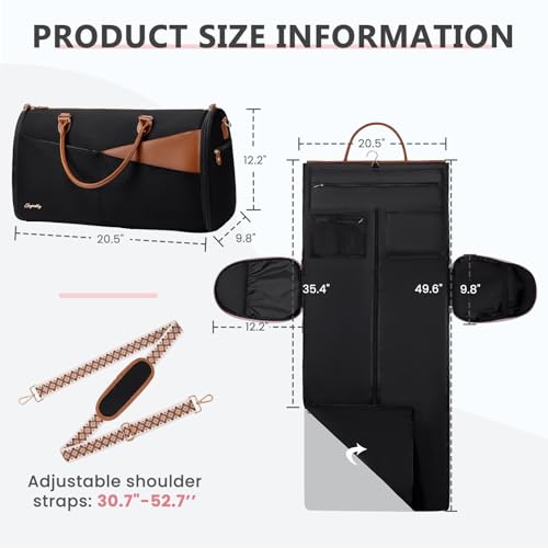 Convertible Garment Duffle Bag for Travel, Carry On Garment Bag for Women