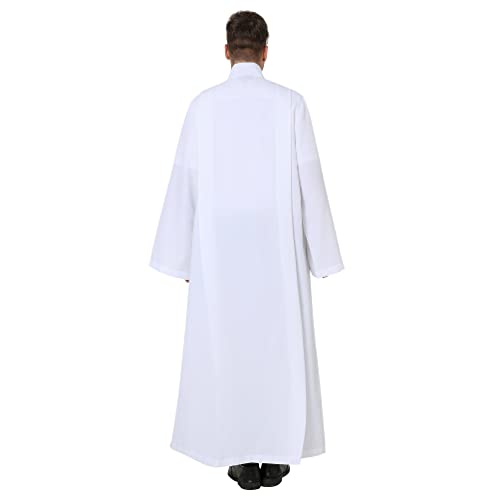 IvyRobes Front Wrap White Clergy ALB Church Worship ALB Garment Small (5'6