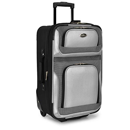U.S. Traveler New Yorker Lightweight Softside Expandable Travel Rolling Luggage, Grey