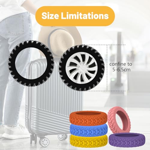 BigKing 16Pcs Silicone Luggage Wheel Covers, Luggage Wheel Covers for Suitcase-Protect Luggage Wheels from Wear and Tear, Suitable for 5