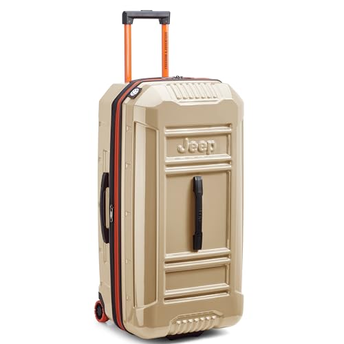 Jeep JH003B Hardside Expandable Luggage with Two Wheels, Warm Sand, Checked-Large 30 Inch