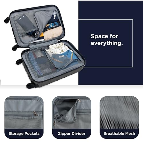 Ben Sherman Nottingham Lightweight Hardside 4-Wheel Spinner Travel Luggage, Charcoal