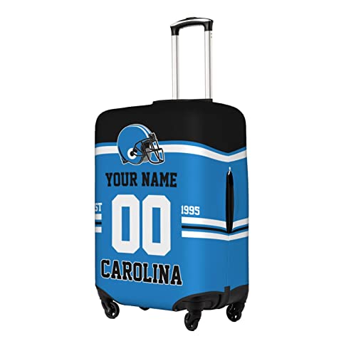 Custom Carolina Luggage Cover, Personalized Suitcase Cover, Customized Design Your Name and Number Washable Elastic Travel Suitcase Protector for Business Vacation For 18