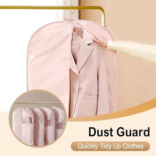 2025 Space Saving Hanging Garment Bag with Self Compression Zipper, Garment Bags for Hanging Clothes, Travel Dust Cover Clothes Bags for Down Coat Suit Closet Storage (Blue, Small)