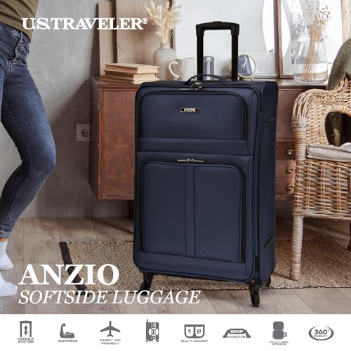 U.S. Traveler Anzio Softside Expandable Spinner Luggage, Dark Grey
