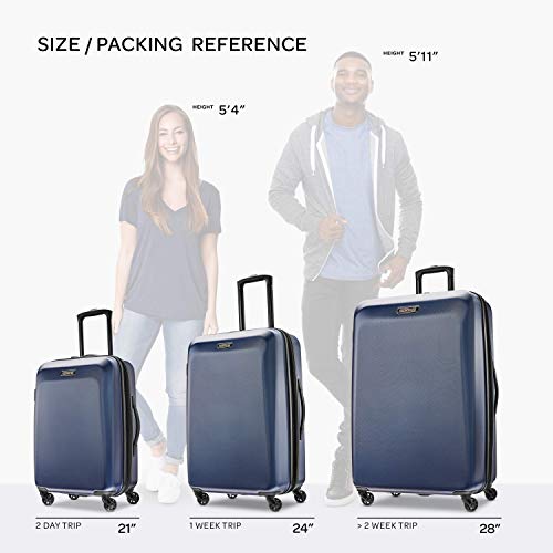 American Tourister Moonlight Hardside Expandable Luggage with Spinner Wheels, Navy