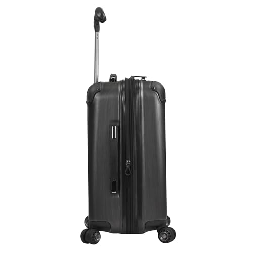 Traveler's Choice Polycarbonate Hardside Expandable Spinner Luggage, Brushed Metal, Silverwood I (21-Inch)