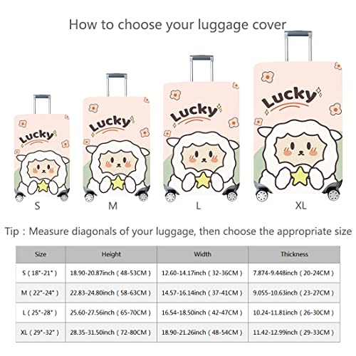fancyfree Thickened Luggage Cover18/24/28/32 Inch High Elastic Travel Suitcase Sleeve Spandex Protective Cover (Lucky, S(18