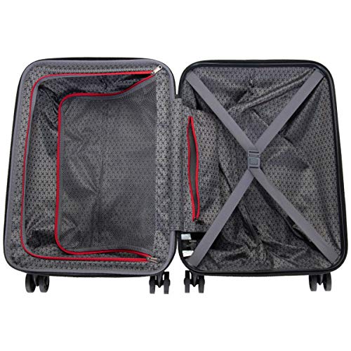 Kenneth Cole Reaction Flying Axis Collection Lightweight Hardside Expandable 8-Wheel Spinner Luggage, Silver
