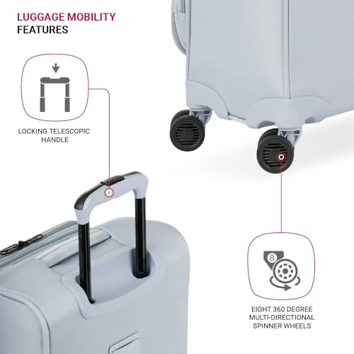 SwissGear Opulence Softside Expandable Luggage with Spinner Wheels, Light Blue