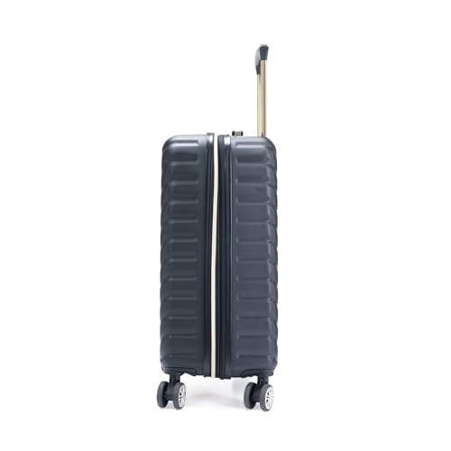 Kenneth Cole REACTION Madison Square Lightweight Hardside Chevron Expandable Spinner Luggage, Black