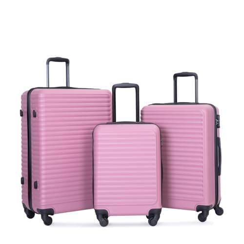 Travelhouse Suitcase Hardshell 3 Piece Luggage Set,Lightweight Hardside Travel Suitcase set with Spinner Wheel,TSA Lock