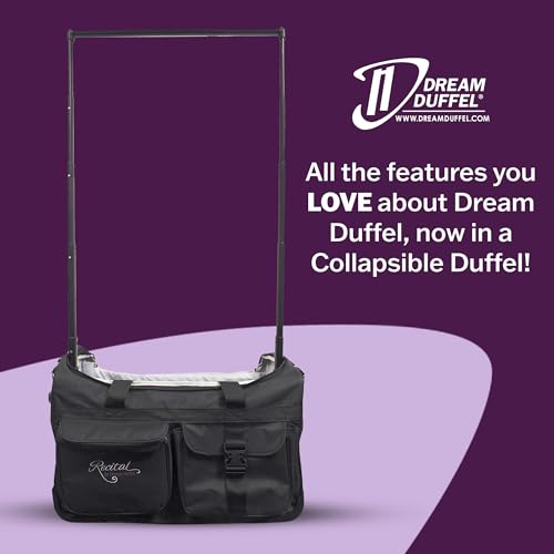 Dream Duffel Recital Collapsible Duffel, Dance Bag with Telescoping Garment Rack, Collapsible Body, Exterior & Interior Pockets