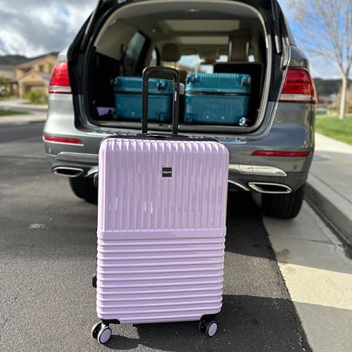 World Traveler Dejuno Tonal Lightweight Polycarbonate Hardside Expandable Spinner Luggage Suitcase with TSA Lock, Lavender