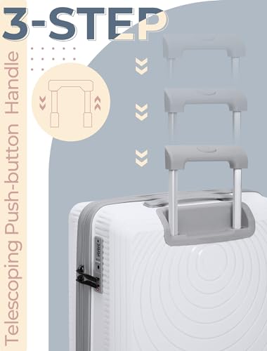 CONCEPTEN Luggage Sets 5 Piece, Suitcases with Wheels, Hardshell Suitcase Set, PP Carry on Luggage Set with TSA Lock, Travel Luggage