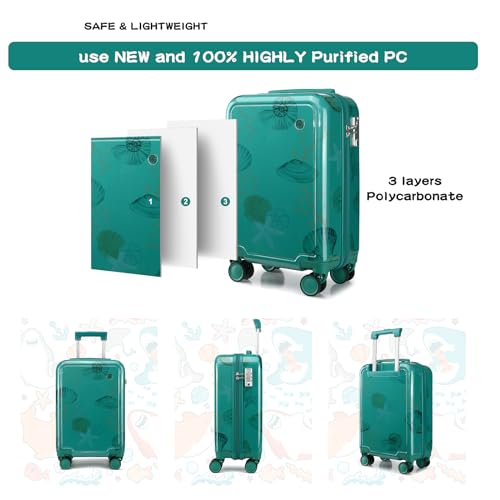 Somago 4 Piece Kid's Luggage with Backpack Set for Boys Girls Spinner 18
