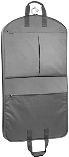 WallyBags Deluxe Travel Garment Bag with Two Pockets, Grey