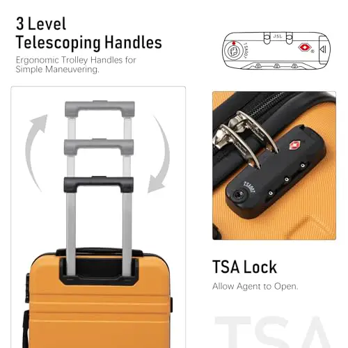 LONG VACATION Carry On Luggage Set 3 Piece