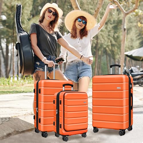 SmileLine 3-Piece Luggage Set Lightweight Hardside Suitcase TSA Lock Spinner Wheels