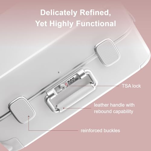 LEVEL8 Zipperless Carry On Luggage Airline Approved with Aluminum Frame, Cute Hardshell Suitcase with Spinner Wheels, Metal Rolling Travel Case with Tsa Locks