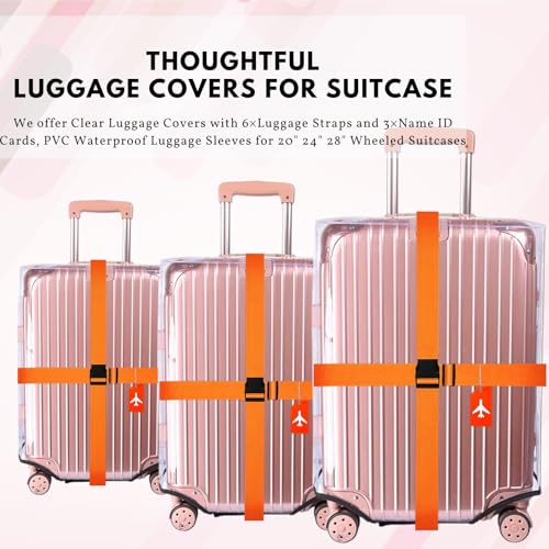 NAWHAOA 3 Pcs Luggage Protector Suitcase Cover