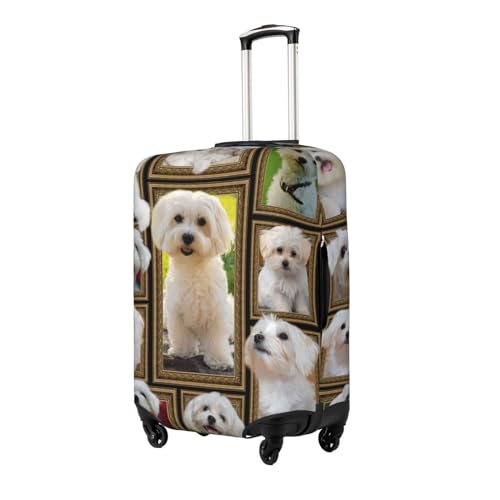 Xsovgoi Suitcase Covers For Luggage Maltese Dog Elastic Stretch Luggage Cover Protector (For 18