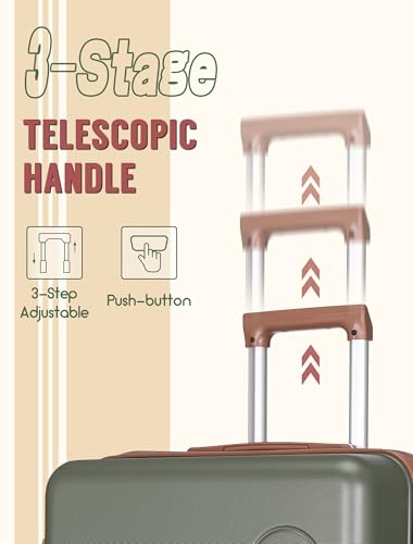 CONCEPTEN Luggage Sets 5 Piece, Suitcases with Wheels, Hardshell Suitcase Set, ABS Carry on Luggage Set with TSA Lock, Travel Luggage