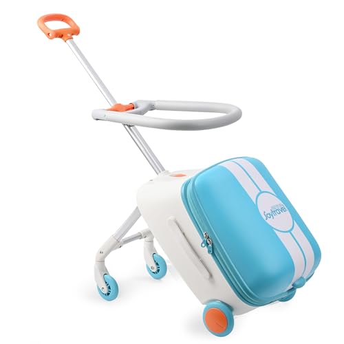 Joytravel Kids Ride-on Luggage with Spinner Wheels Suitcase, Kid's Ride-On Suitcase Help Your Child Relax, Carry On Trolley Luggage (lightBlue)