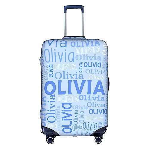 ihnlutzc Custom Name Suitcase Cover 4 Sizes, Personalized Elastic Baggage Covers with Name for Travel Business, Customized Name Luggage Cover with Zipper Gifts for Team Men Women Boys Girls