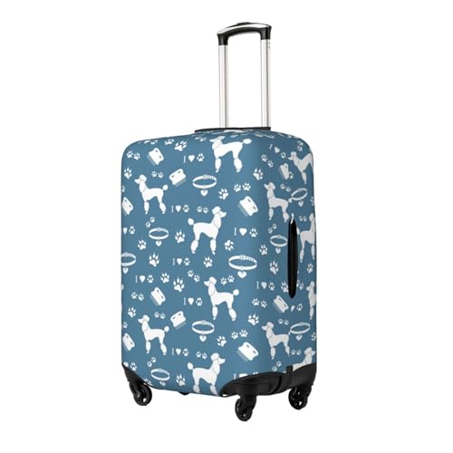 Buewutiry Cartoon Cute Poodle Dog Luggage Cover Protector Anti-Scratch Washable Fits 18