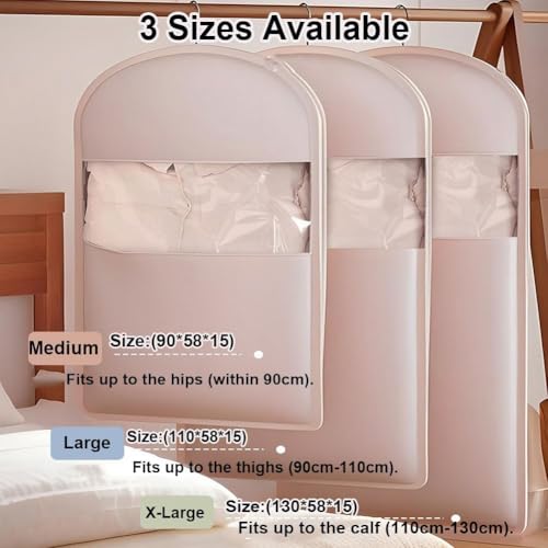 Similarlyl Space Saving Hanging Garment Bag with Self Compression Zipper,Dust Cover Clothes Bags for Down Coat,Space Saver Closet Organizers, for Closet Storage (Beige