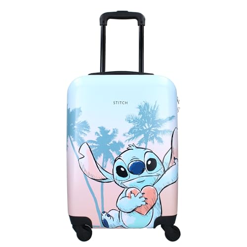 STITCH – Hard ABS Suitcase for Children – 4 Wheels – Extendable Handle – 46 x 33 x 21 cm – Capacity 31 Litres – Pink and Blue, pink, Valigia piccola, trolley suitcase for kids