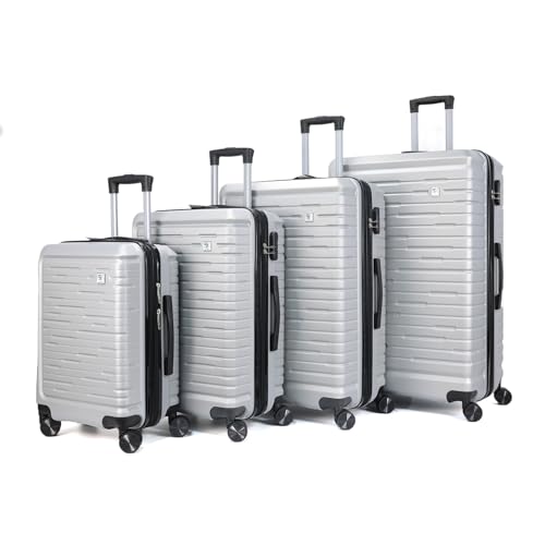 Leluxe Travel 4 Piece Luggage Set with Spinner Wheels ABS hardshell Luggage Carry on Suitcase, Lightweight 20