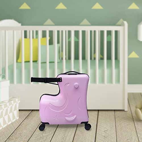 LOHISHILO 20in Portable Children's Travel Thickening Trolley Case, Kids Luggage, Password Lock, Aluminum Alloy, for Travel, Business Trips to Load Clothes, Pink
