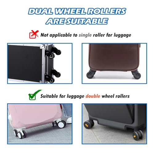 bcnyihe 8 pcs Silicone Suitcase Wheel Covers, Durable,Reduce Vibration and Noise, Wear-Resistant Wheel Covers for Most 8-Spinner Wheel Carry-on Suitcase,Enhance Friction (Pink)