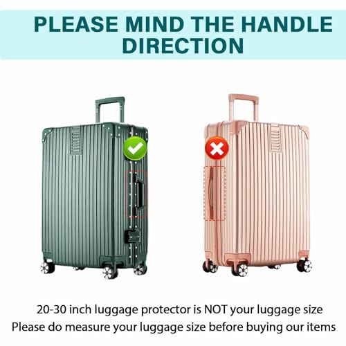 XIANEWS Clear PVC Suitcase Cover Protectors with Large,Transparent Waterproof Suitcase Sleeve,Luggage Cover for Wheeled Suitcase (Black frame
