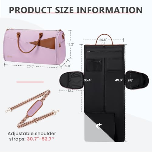 Convertible Garment Duffle Bag for Travel, Carry On Garment Bag for Women