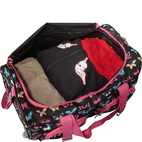 Rockland unisex adult Rolling Duffel Bag, New Black Dot